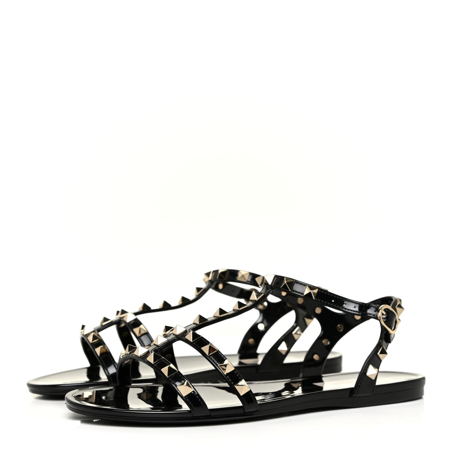 PVC Jelly Rockstud Caged Sandals 38 Black
