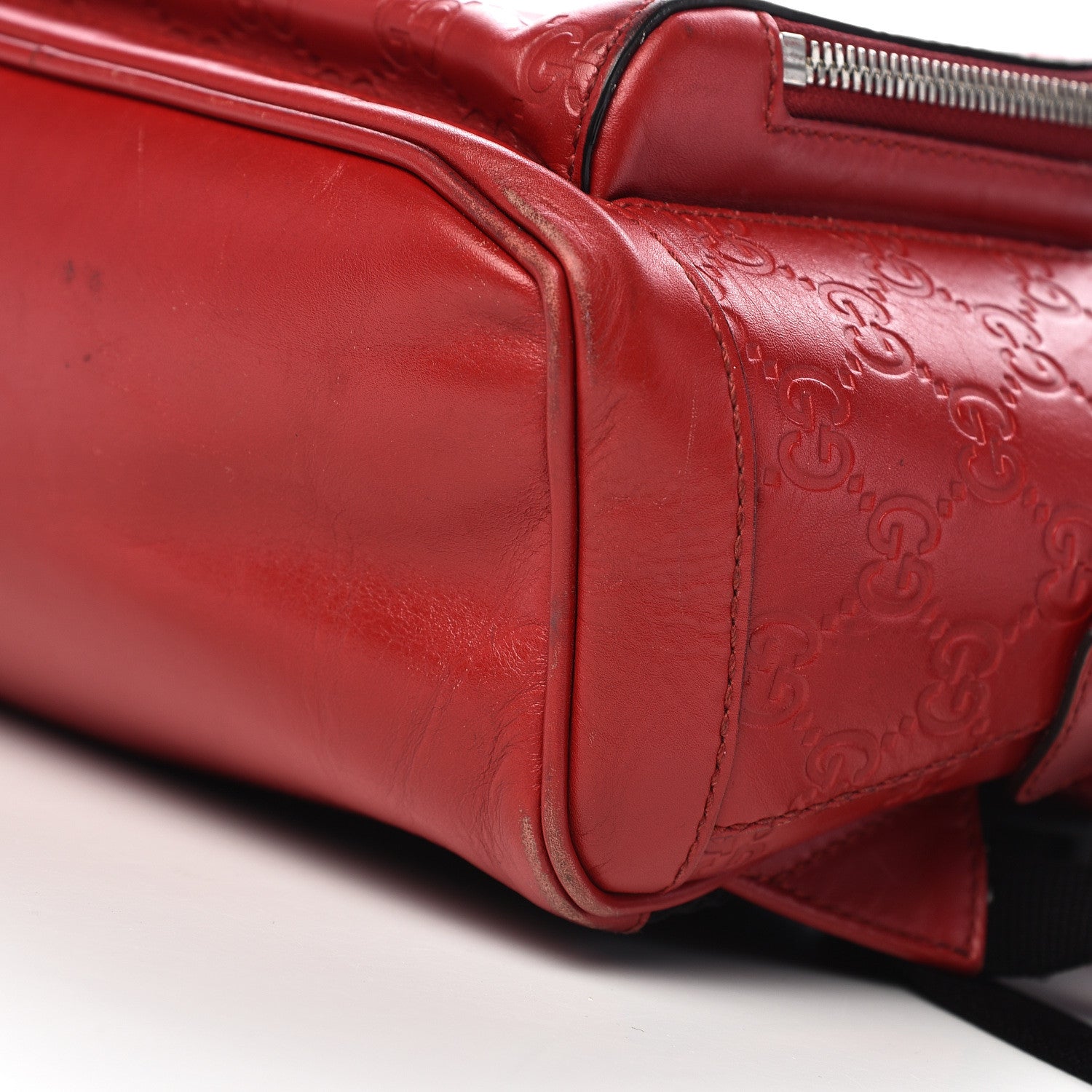 Gucci Guccissima Signature Small Day Backpack Hibiscus Red 12 of 20