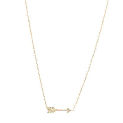 Jennifer Meyer 18K Yellow Gold Diamond Arrow Necklace 1 of 6