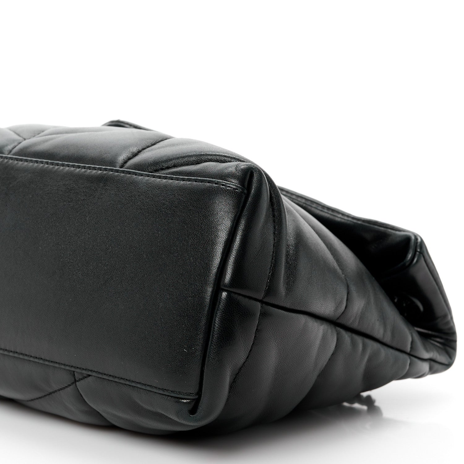 Saint Laurent Lambskin Quilted Monogram Monochrome Small Loulou Puffer Chain Satchel Black 11 of 12