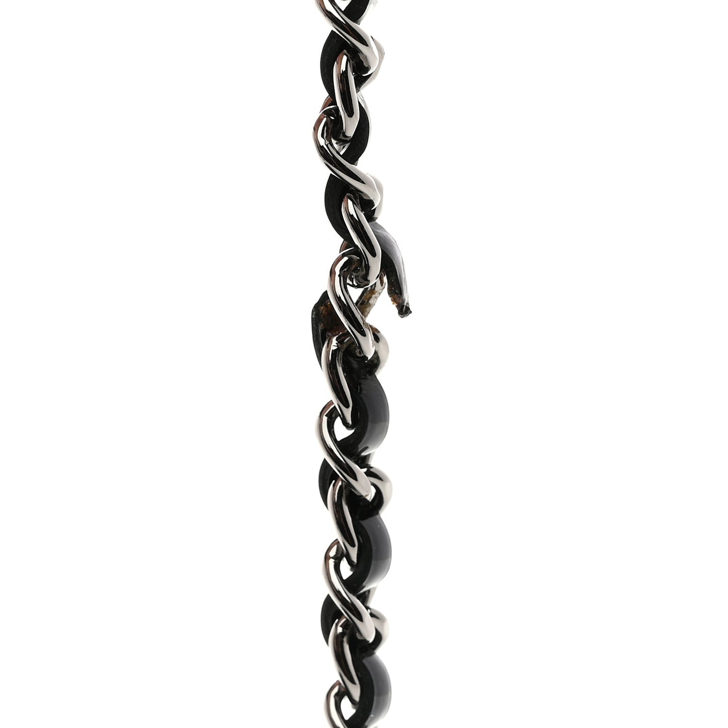 Patent Quilted Chain Around Clutch Black