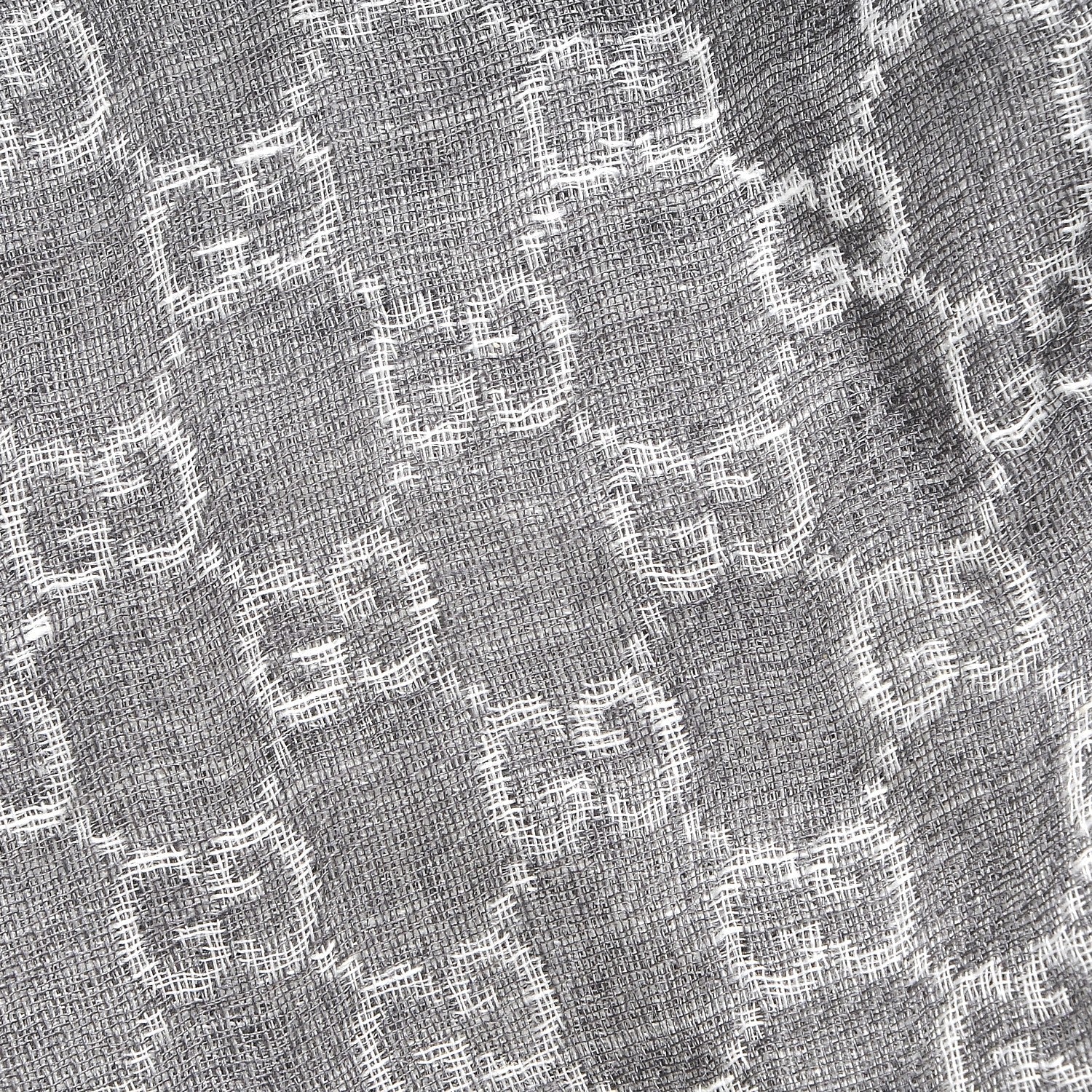 Gucci Wool Silk Linen Monogram Fringe Scarf Gray 3 of 4