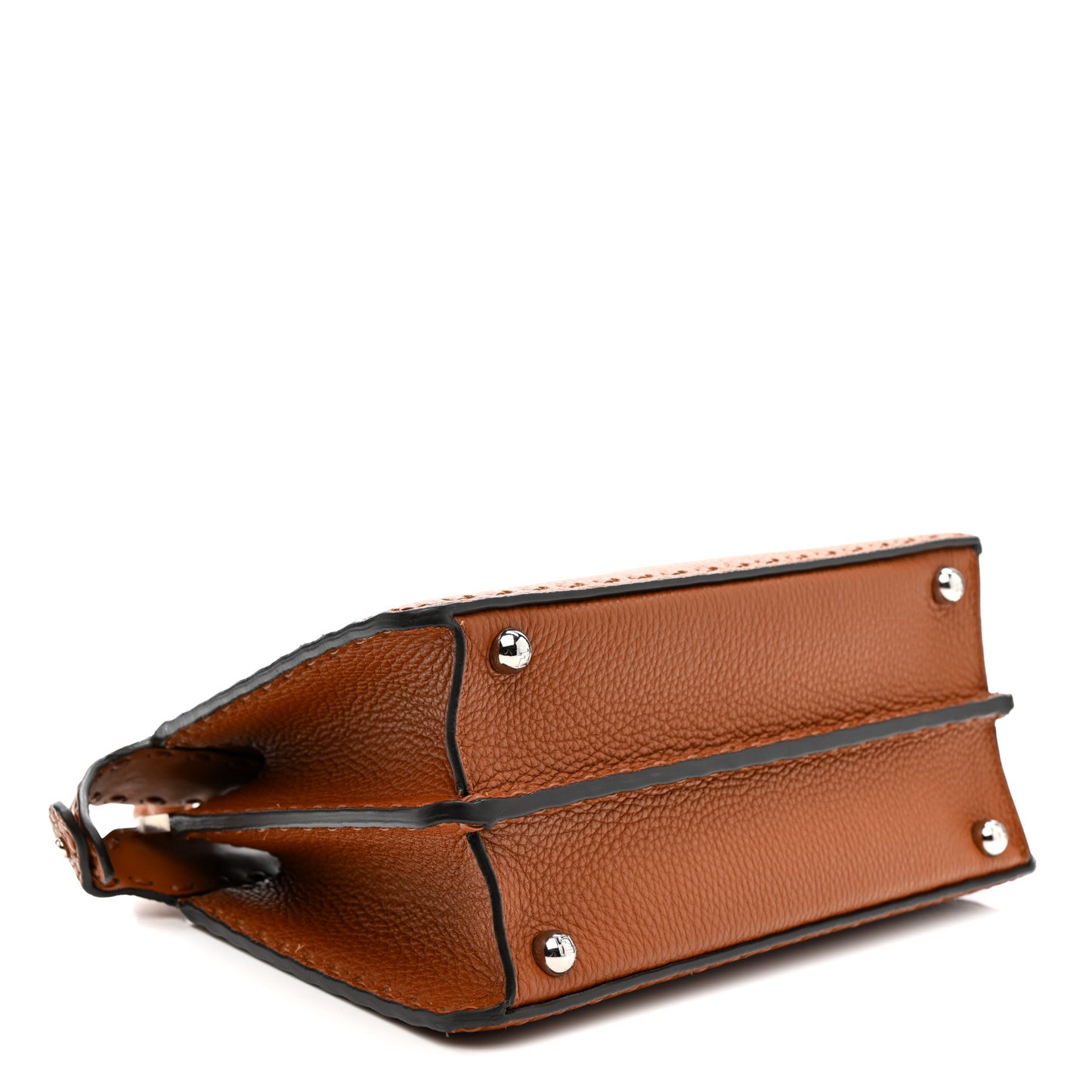 Cuoio Roma Sellerissima Nappa Sintetica Tape Stitch Small Peekaboo I SEE U Satchel Brandy