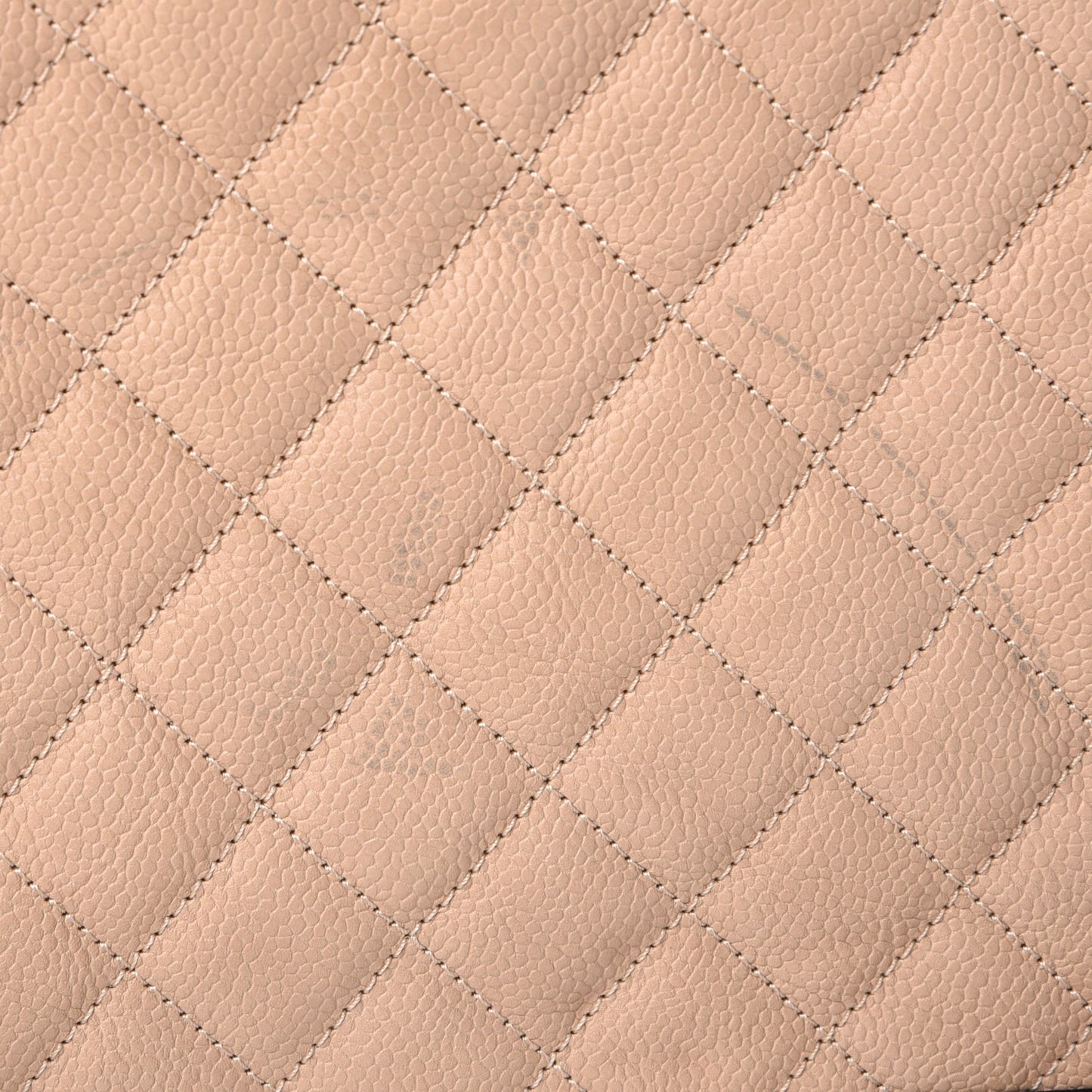 Caviar Quilted Large CC Filigree Vanity Case Beige Black