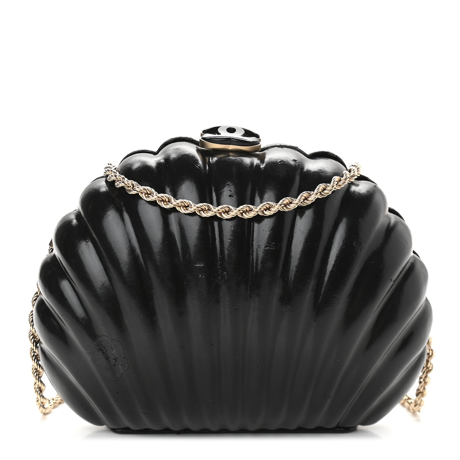 Chanel Vinyl Saint Tropez Evening Clutch Black 1 of 10