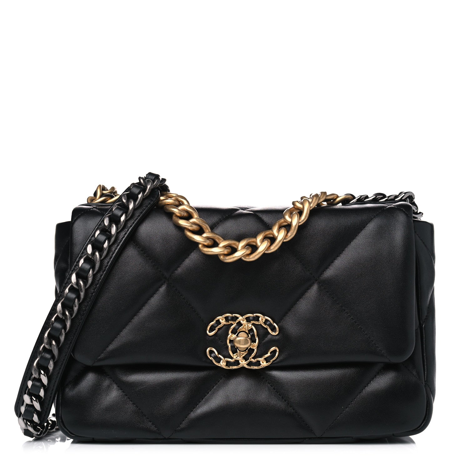 Chanel Lambskin Quilted Medium Chanel 19 Flap Black 1 of 4