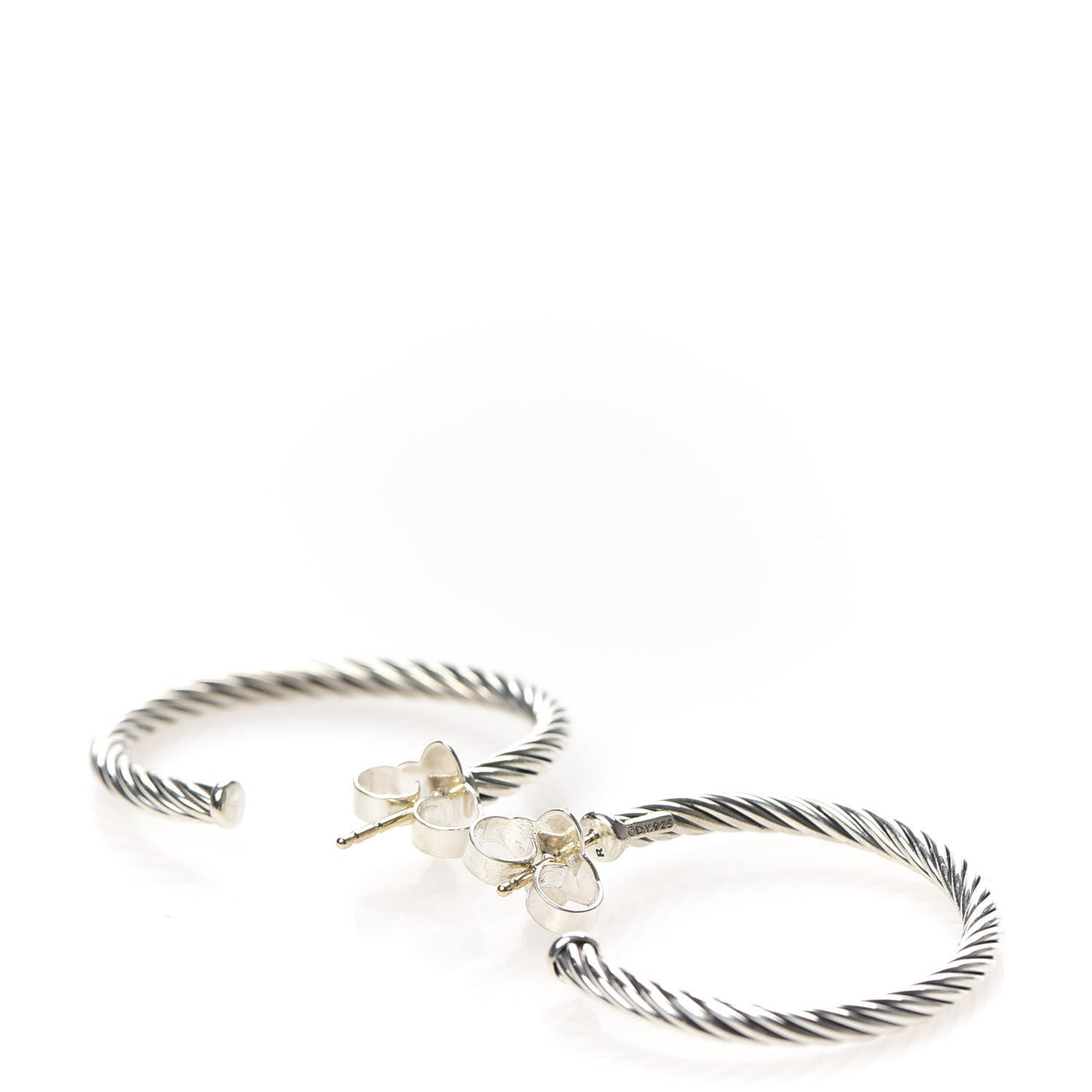 Sterling Silver Small Cable Hoop Earrings