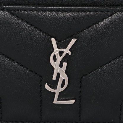 Saint Laurent Calfskin Y Quilted Monogram LouLou Credit Card Case Black 8 of 10