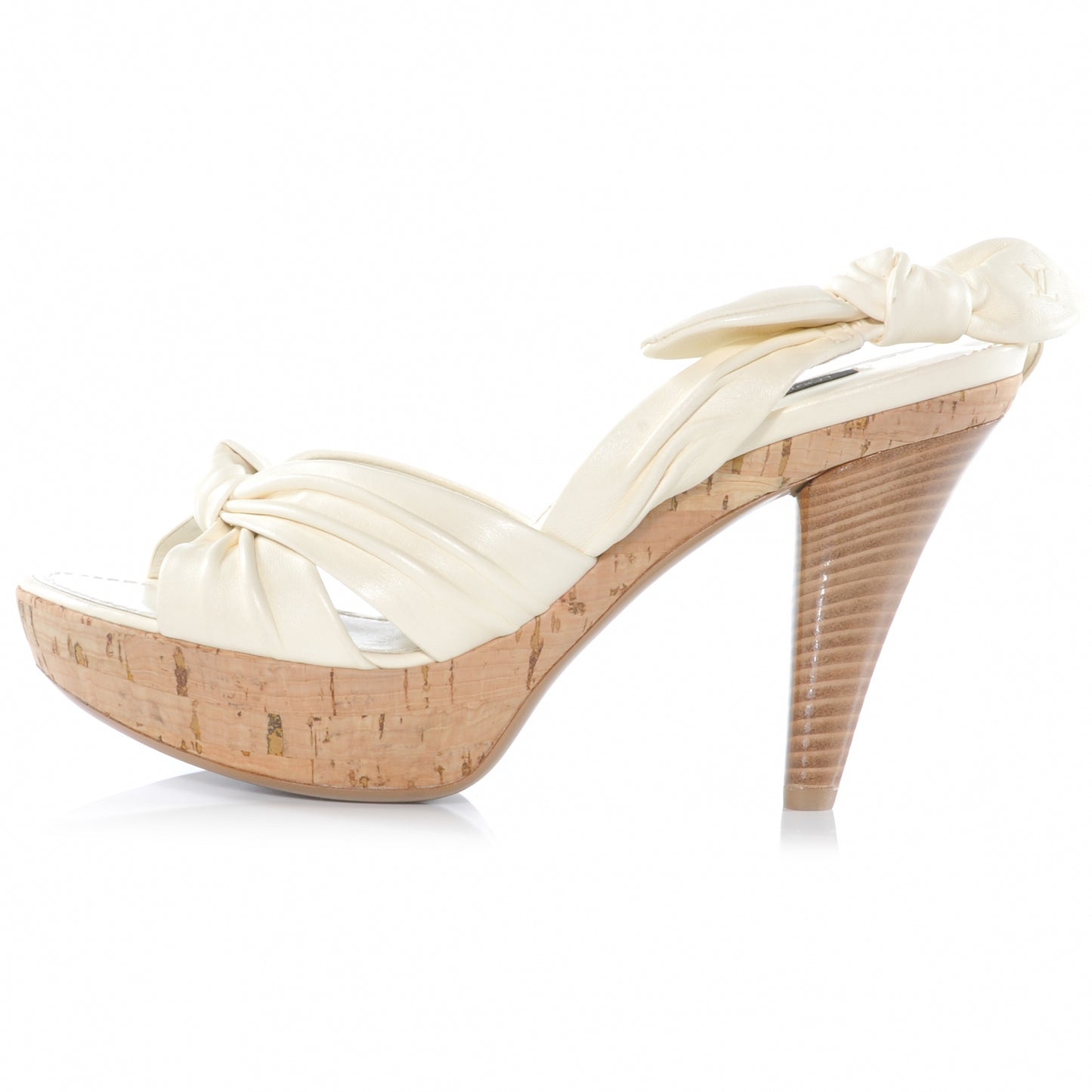 Leather Porto Cervo Slingback Heels White 38