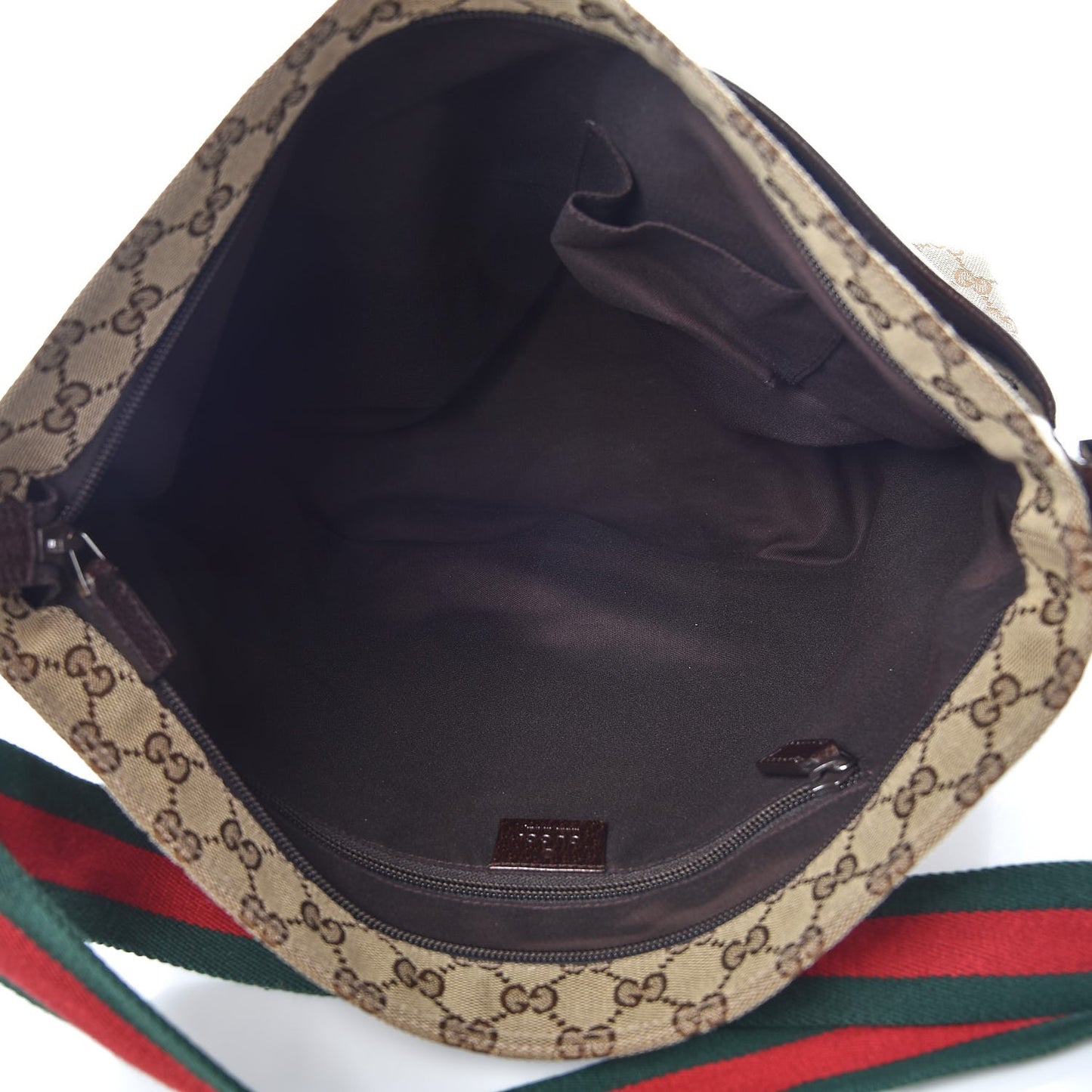 Monogram Web Medium Flat Messenger Bag Brown