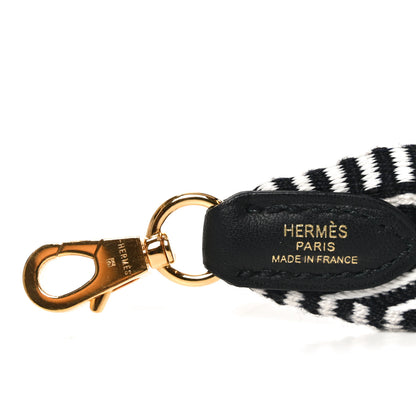 Hermes Toile Swift 25mm Sangle Cavale Shoulder Strap Black Ecru 3 of 4