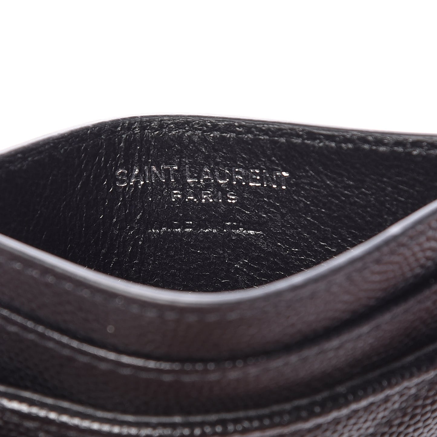 Grain De Poudre Matelasse Chevron Monogram Credit Card Case Black