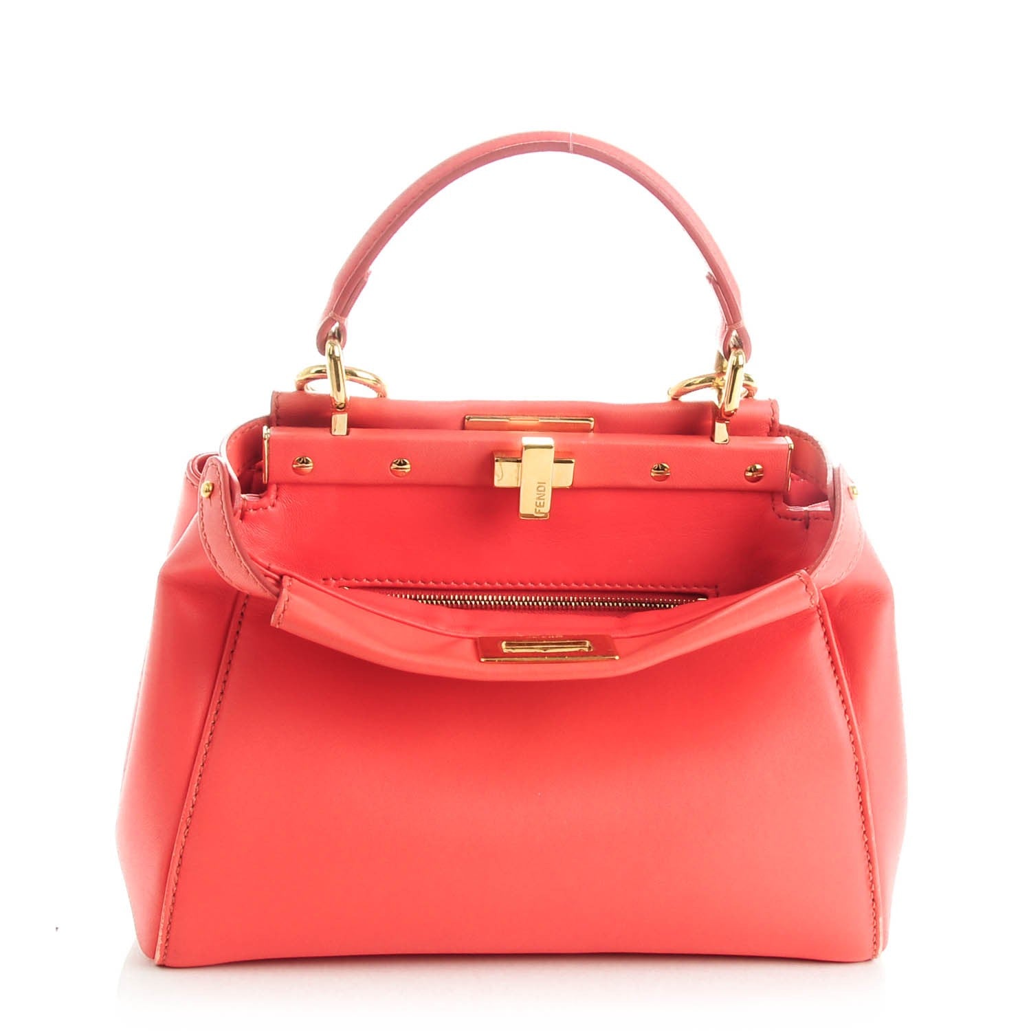 Fendi Nappa Mini Peekaboo Iconic Satchel Rosa Exstasy 1 of 8