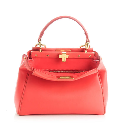 Fendi Nappa Mini Peekaboo Iconic Satchel Rosa Exstasy 1 of 8