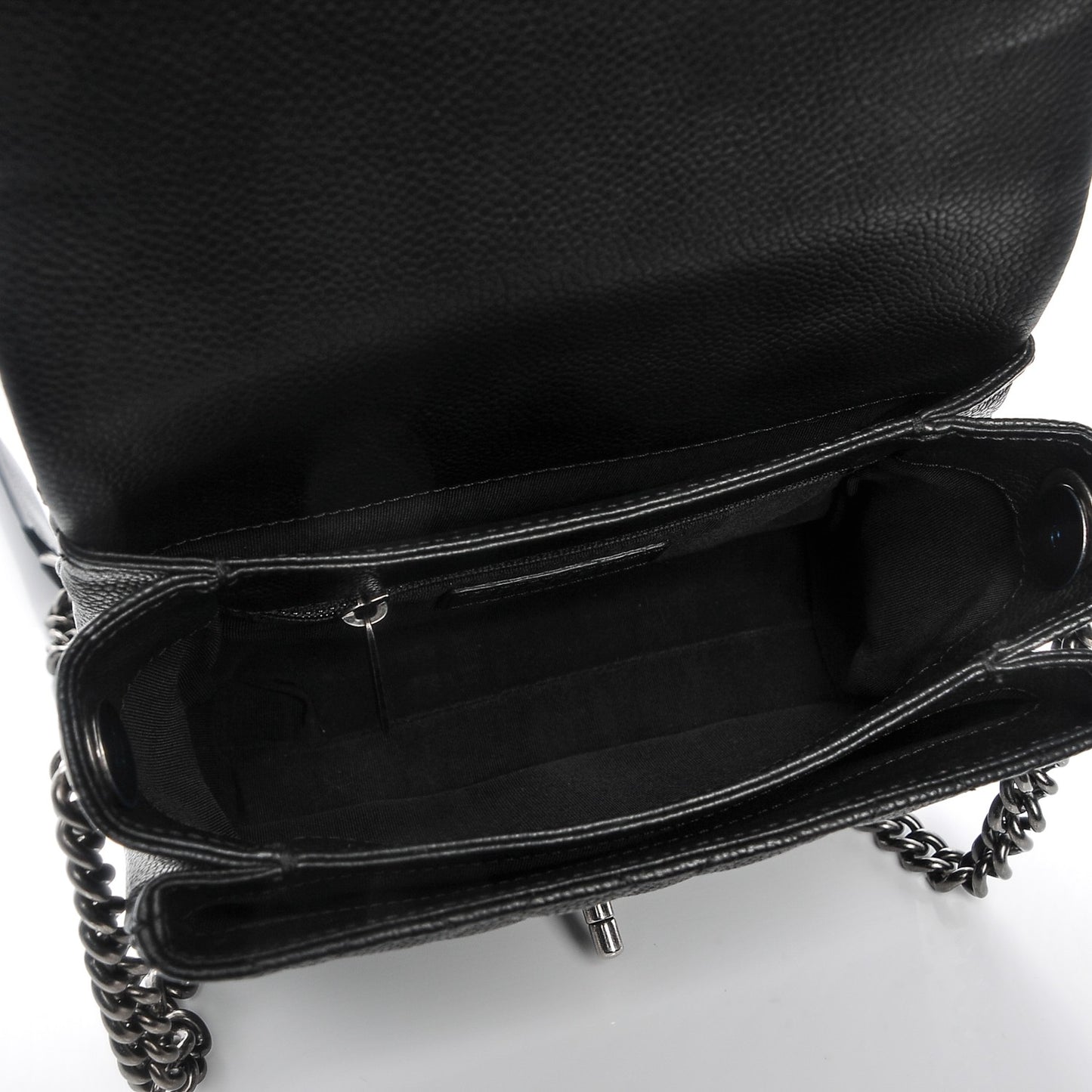 Caviar Quilted Small Rock In Rome Flap Black