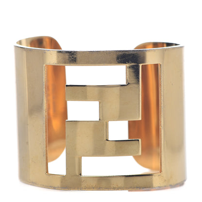 Fendi Metal FF Logo Cuff Bracelet Gold 1 of 6