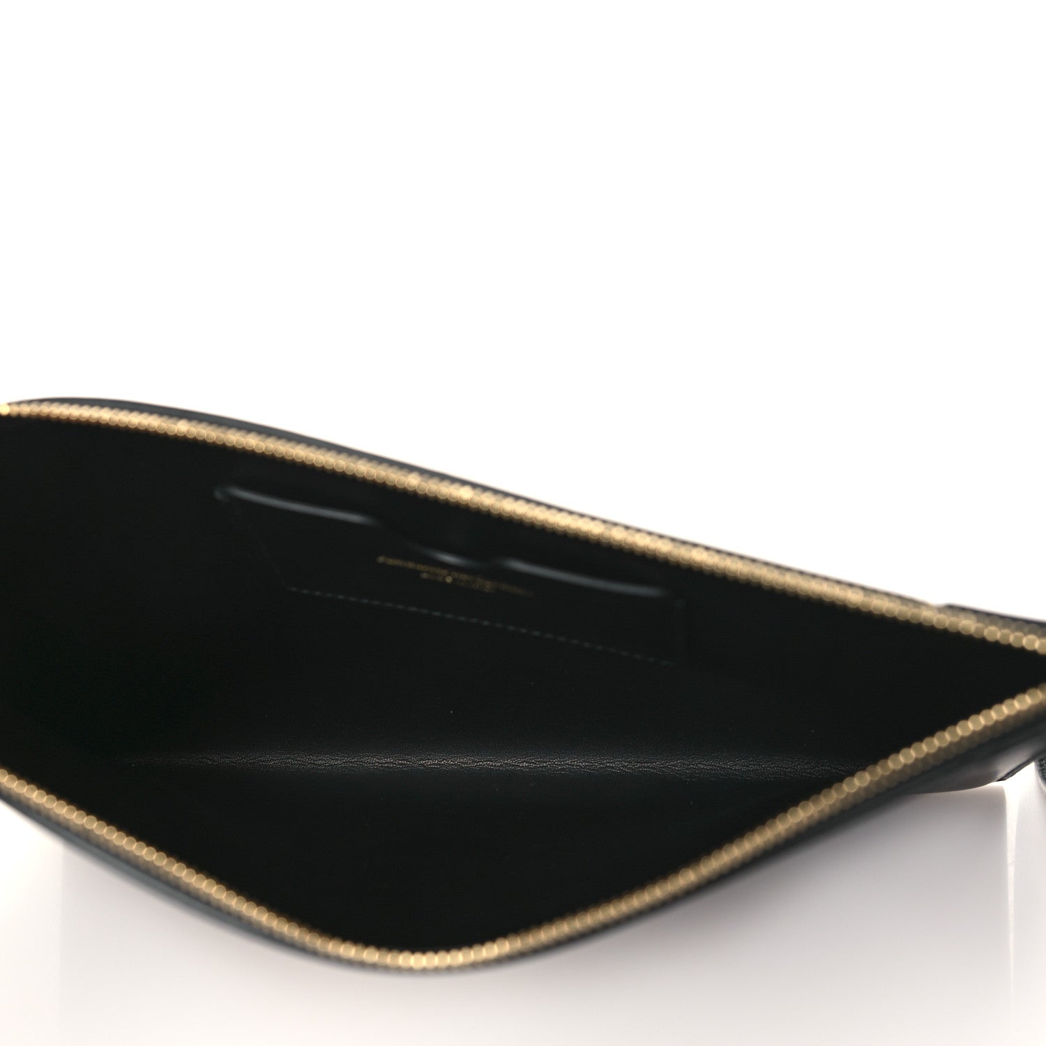Alexander McQueen Calfskin Logo Zip Wristlet Pouch Black Red 5 of 6