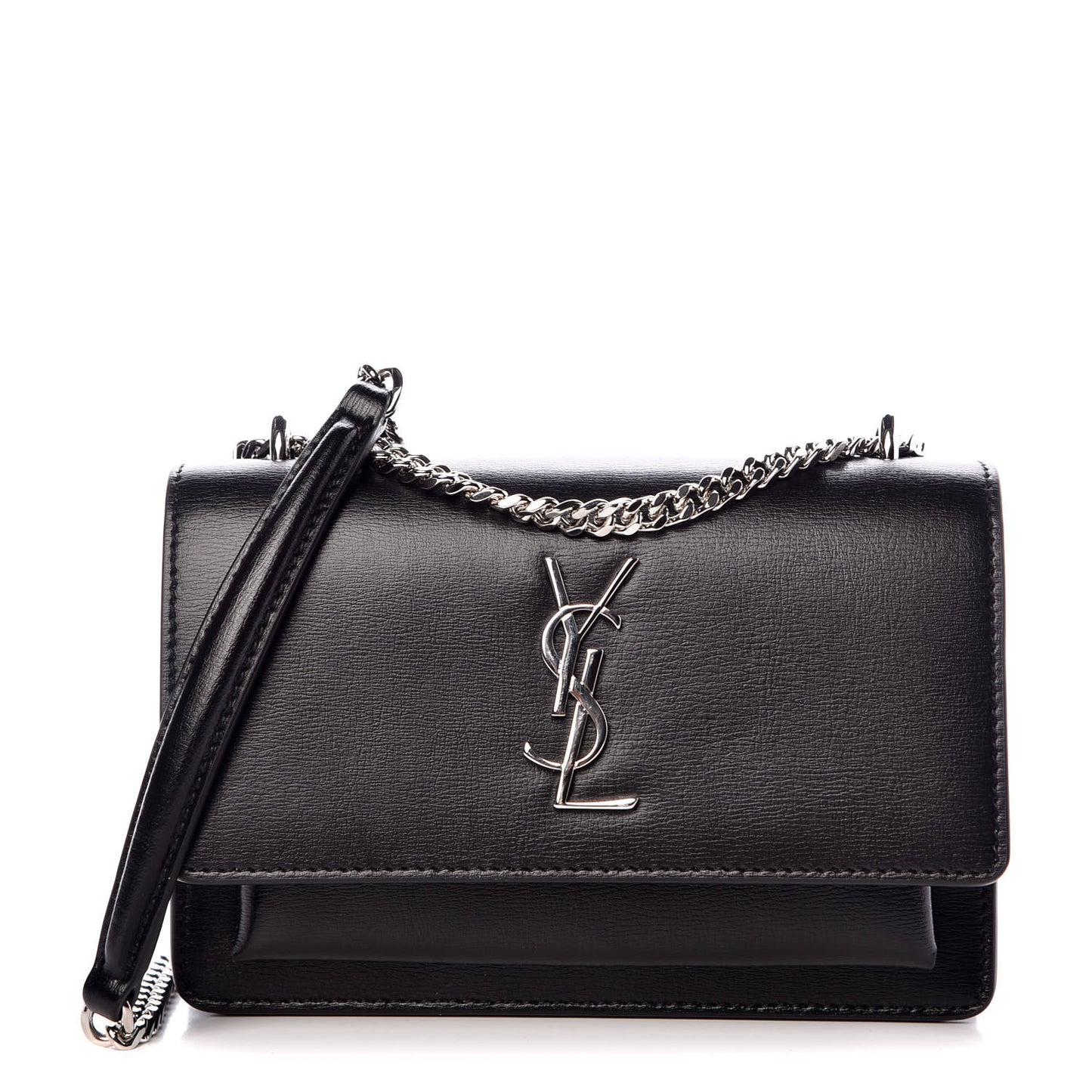 Calfskin Monogram Sunset Chain Wallet Black