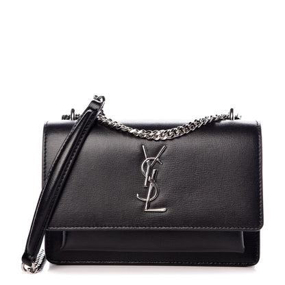 Saint Laurent Calfskin Monogram Sunset Chain Wallet Black 1 of 6