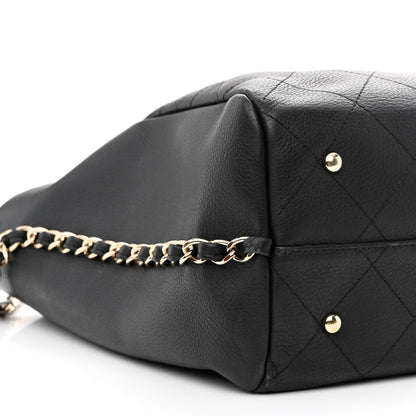Chanel Bullskin Stitched Large Shopping Bag Black 9 of 11