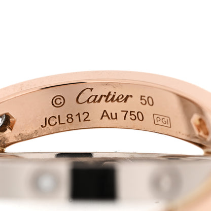Cartier 18K Pink White Gold 6 Diamond LOVE Ring 50 5.25 4 of 5