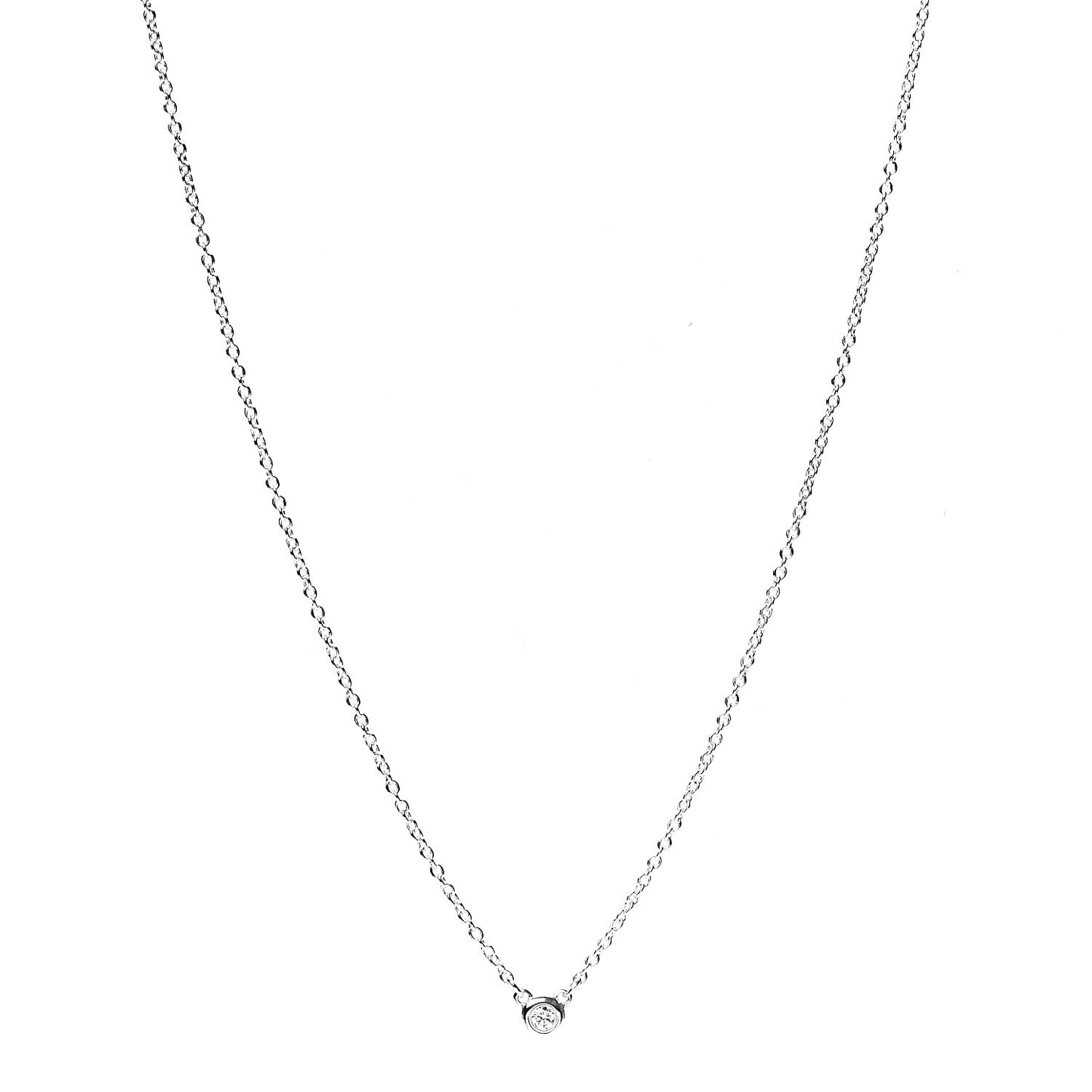 Sterling Silver Diamond .03ct Elsa Peretti Diamonds by the Yard Pendant Necklace