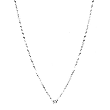Tiffany Sterling Silver Diamond .03ct Elsa Peretti Diamonds by the Yard Pendant Necklace 1 of 4