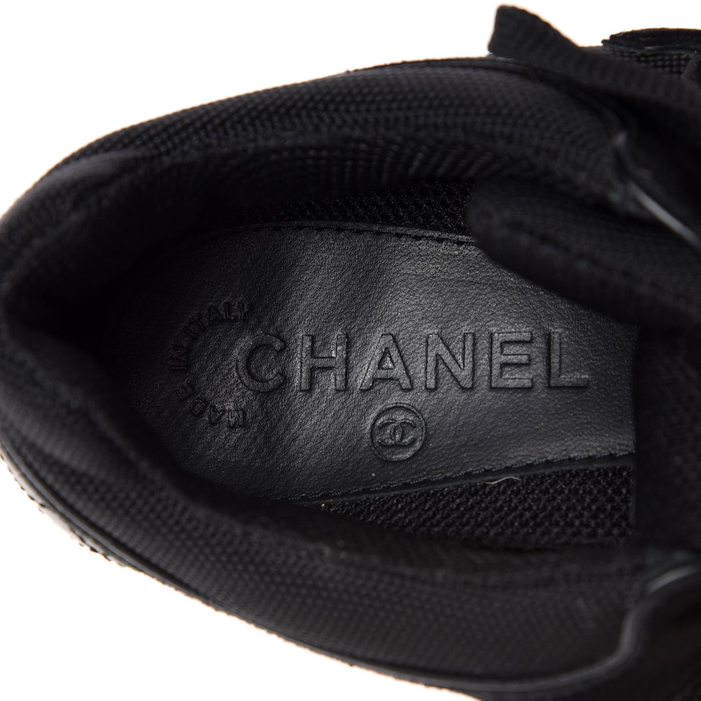 Toile Suede Calfskin CC Sneakers 37.5 Black
