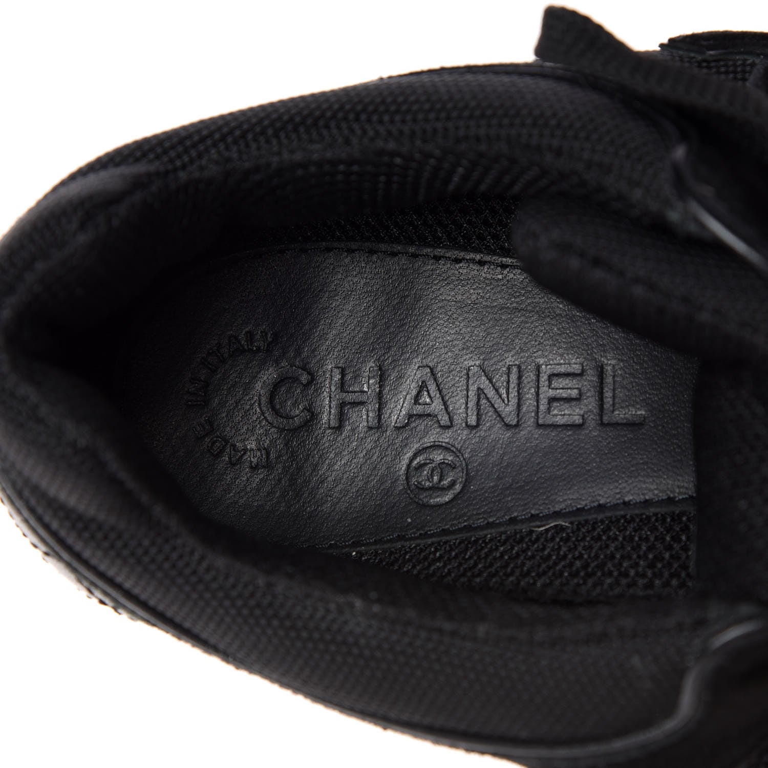 Chanel Toile Suede Calfskin CC Sneakers 37.5 Black 9 of 9