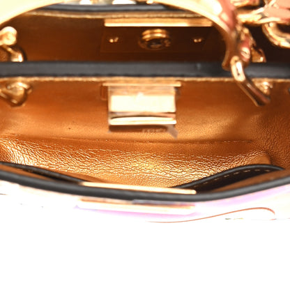 Fendi Nappa Rainbow Inlay Nano Peekaboo Maxi Handle Satchel Azzurro Baby Multicolor 5 of 11