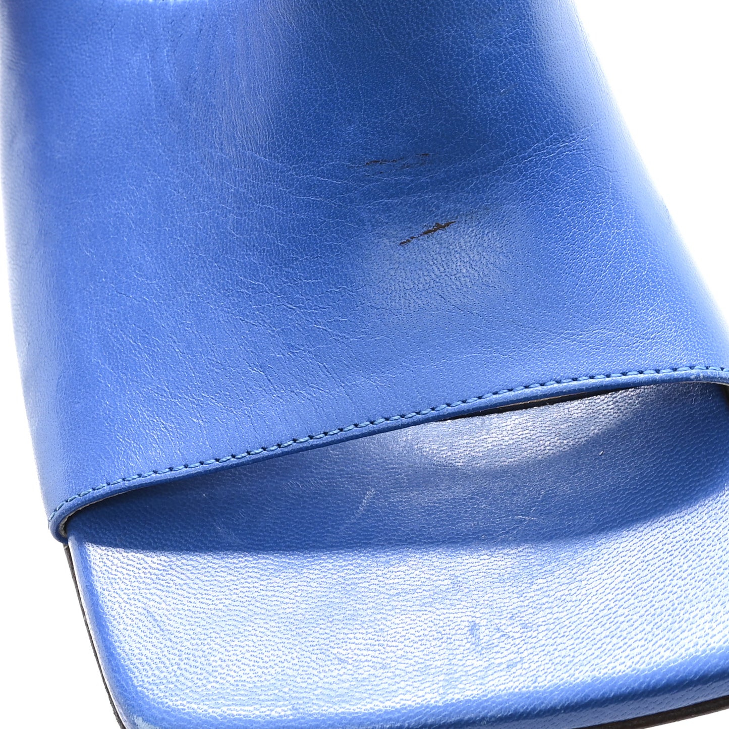 Lambskin Stretch Mule Sandals 37 Aquarium