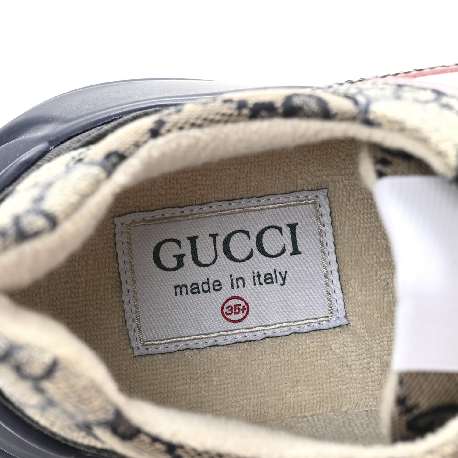 Gucci GG Supreme Monogram Mix Monogram Womens Rhyton Sneakers 35.5 Black Blue 8 of 9