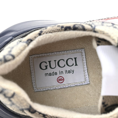 Gucci GG Supreme Monogram Mix Monogram Womens Rhyton Sneakers 35.5 Black Blue 8 of 9