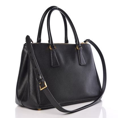 Prada Saffiano Small Galleria Double Zip Tote Black 3 of 15