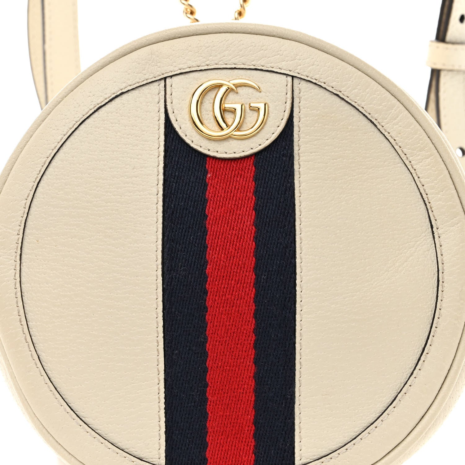 Gucci Textured Calfskin Web Mini Ophidia Round Backpack Mystic White 10 of 12