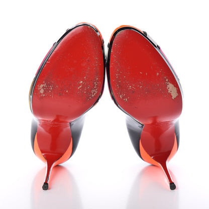 Christian Louboutin Patent Fluo Astrogirl 120 Pumps 38.5 Black Multicolor 5 of 9
