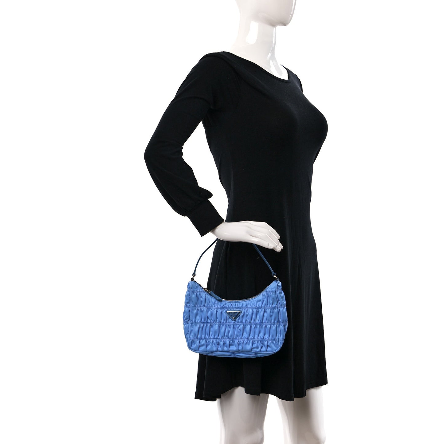 Tessuto Nylon Gaufre Shoulder Bag Pervinca