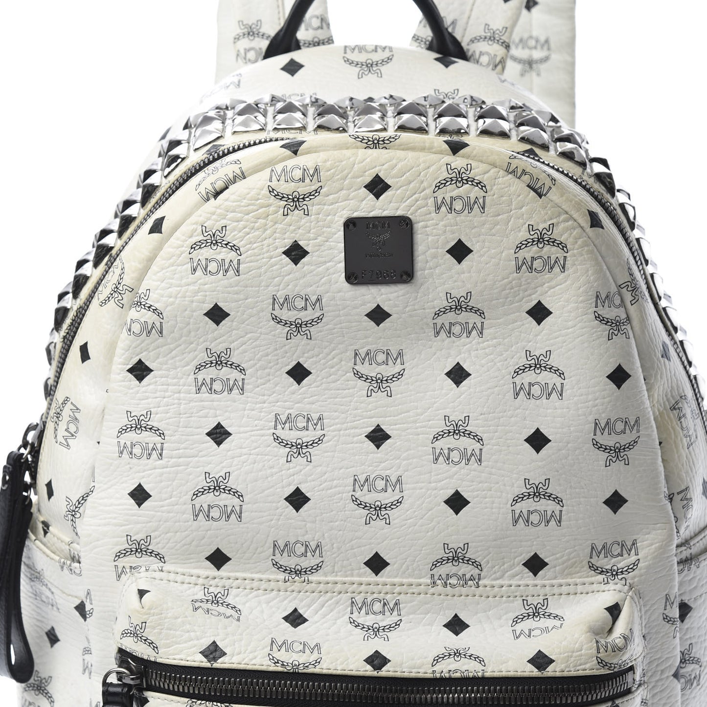 Visetos Crown Stud Medium Stark Backpack White