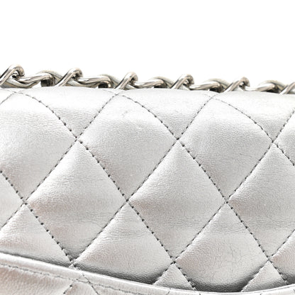 Chanel Metallic Lambskin Quilted Medium Double Flap Silver 13 of 16