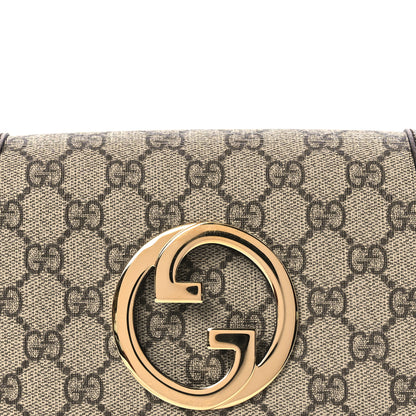 Gucci GG Supreme Monogram Textured Dollar Calfskin Blondie Belt Bag 90 36 Beige Ebony New Acero 9 of 11
