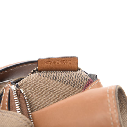 Burberry Canvas Mega Check Medium Ashby Hobo Saddle Brown 9 of 13