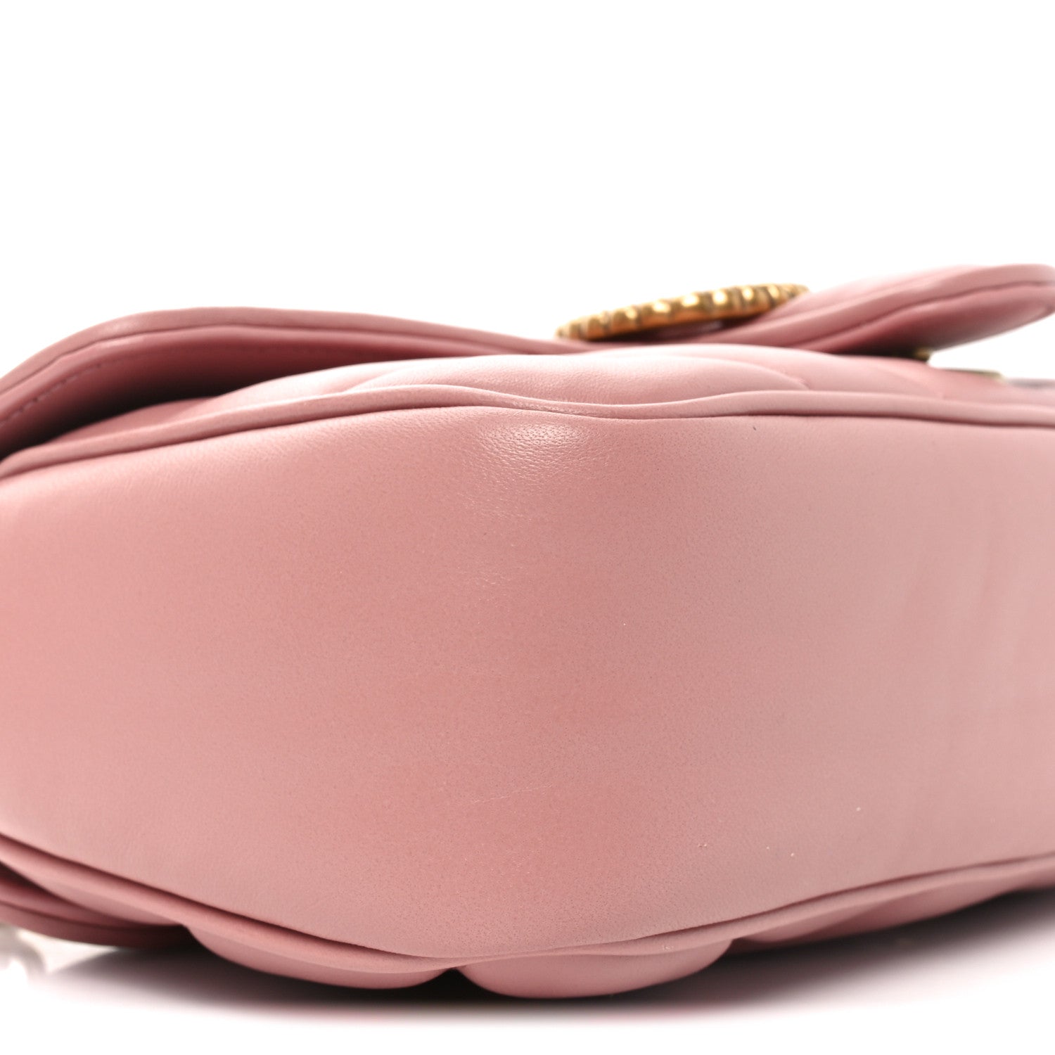 Gucci Calfskin Matelasse Double G Studs Small Torchon GG Marmont Shoulder Bag Dusty Carmine Rose 9 of 10