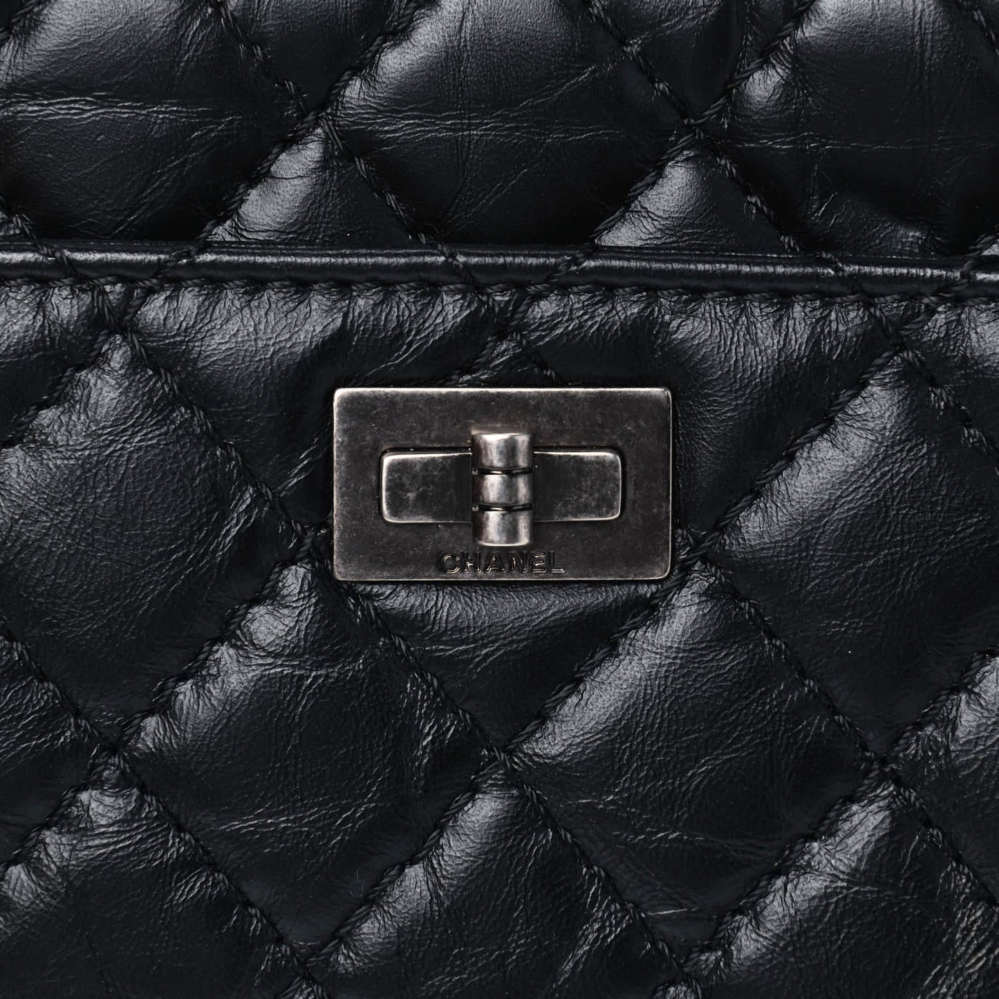 Aged Calfskin Quilted Mini Reissue Camera Case Black