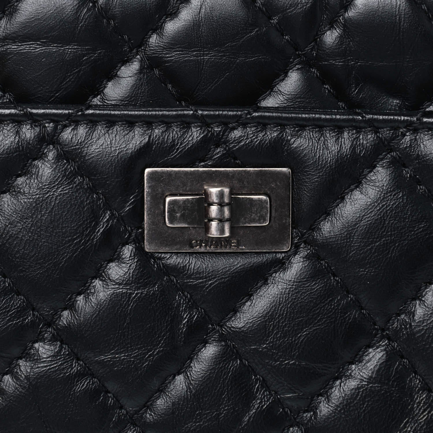 Chanel Aged Calfskin Quilted Mini Reissue Camera Case Black 5 of 5