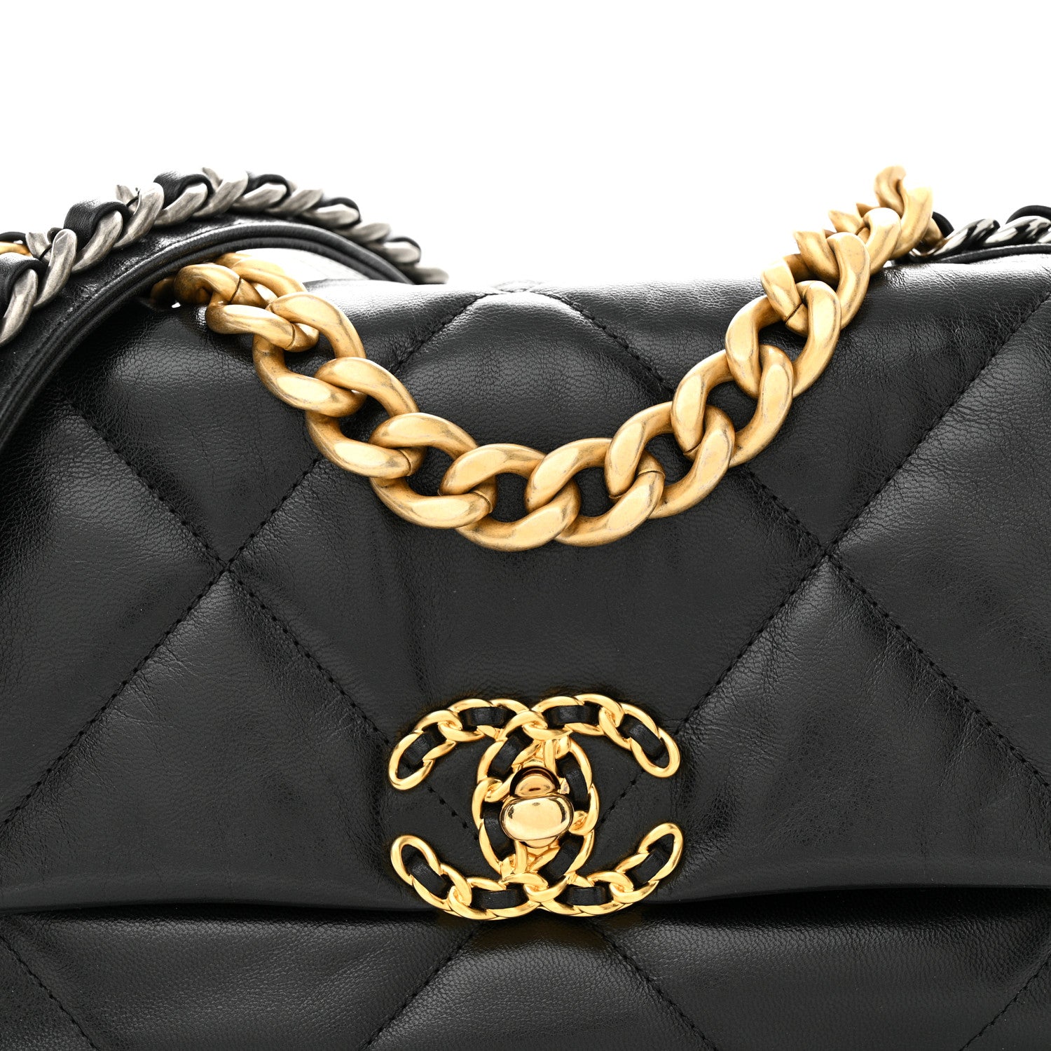 Chanel Goatskin Quilted Medium Chanel 19 Flap Black 8 of 10