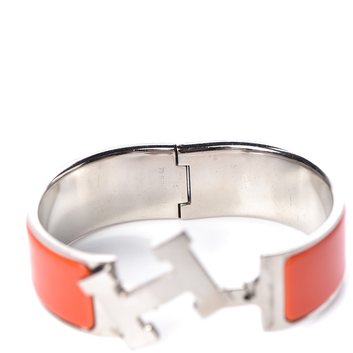 Hermes Enamel Wide Clic Clac H Bracelet GM Orange 5 of 5