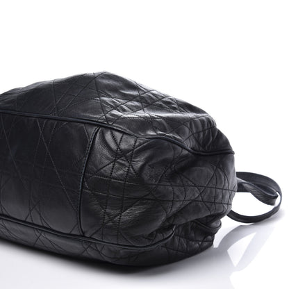 Christian Dior Lambskin Cannage Drawstring Bag Black 7 of 14