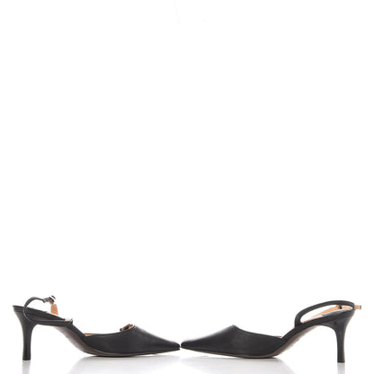 Louis Vuitton Calfskin Slingback Dice Pumps 38 Black 7 of 11