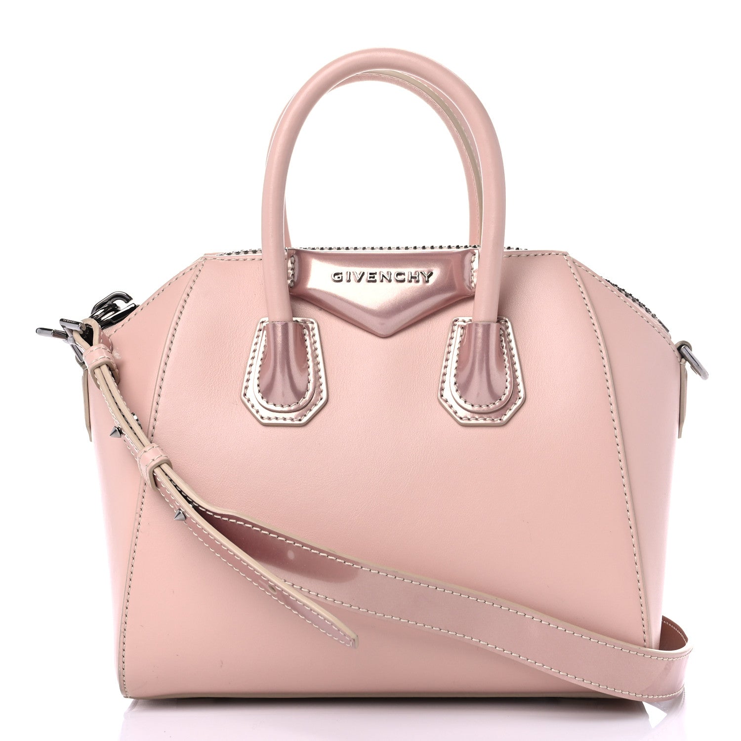 Givenchy Metallic Calfskin Mini Antigona Light Pink 1 of 19
