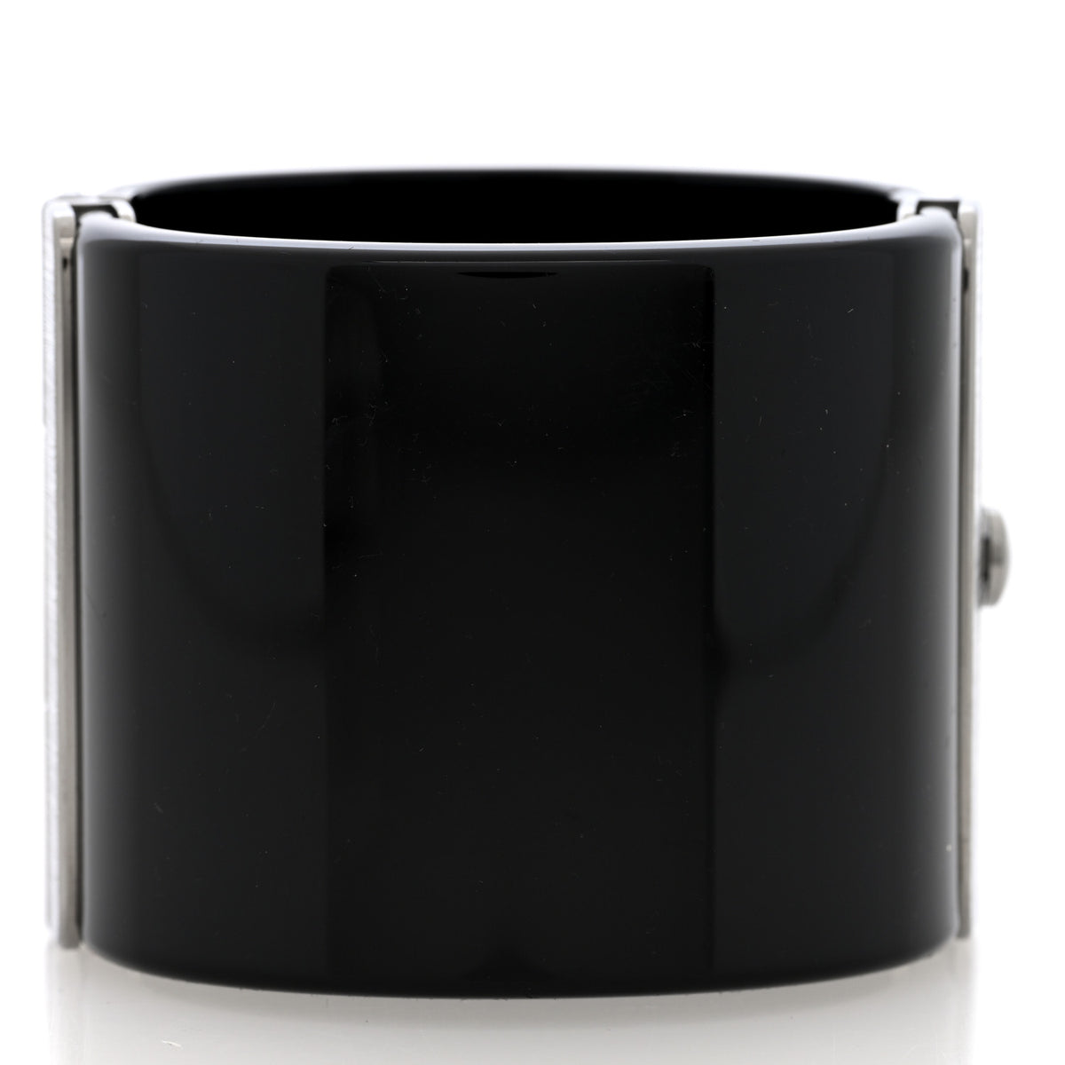 Chanel Resin Crystal Pearl CC Cuff Black 3 of 4
